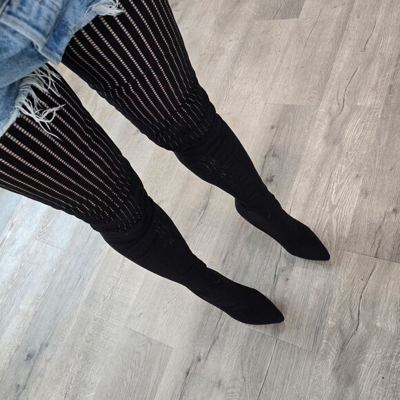 Donald Pliner Elektra thigh high sock heeled boots size 11 Over-The-Knee Boots - Picture 2 of 16